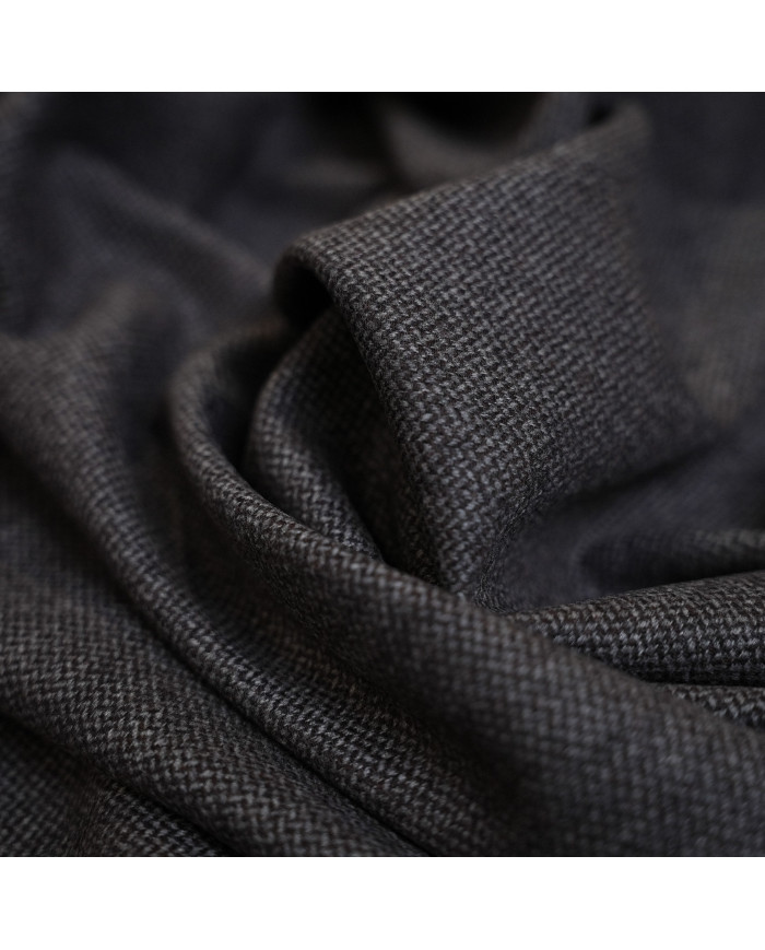 Stofă Tweed Herringbone din Lână Virgină