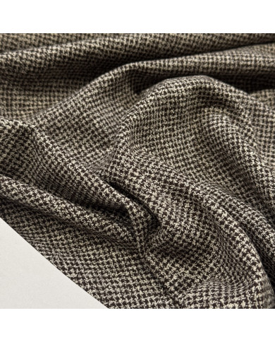 Stofă Tweed Loro Piana în micro-carouri maro