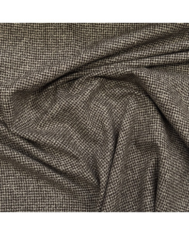Stofă Tweed Loro Piana în micro-carouri maro
