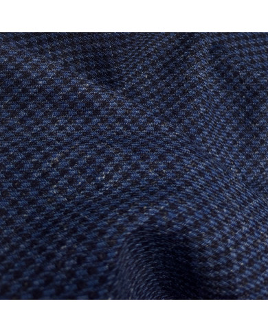 Stodă Tweed Pied de Poule Albastru cu Negru