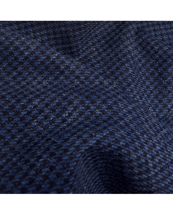 Stodă Tweed Pied de Poule Albastru cu Negru