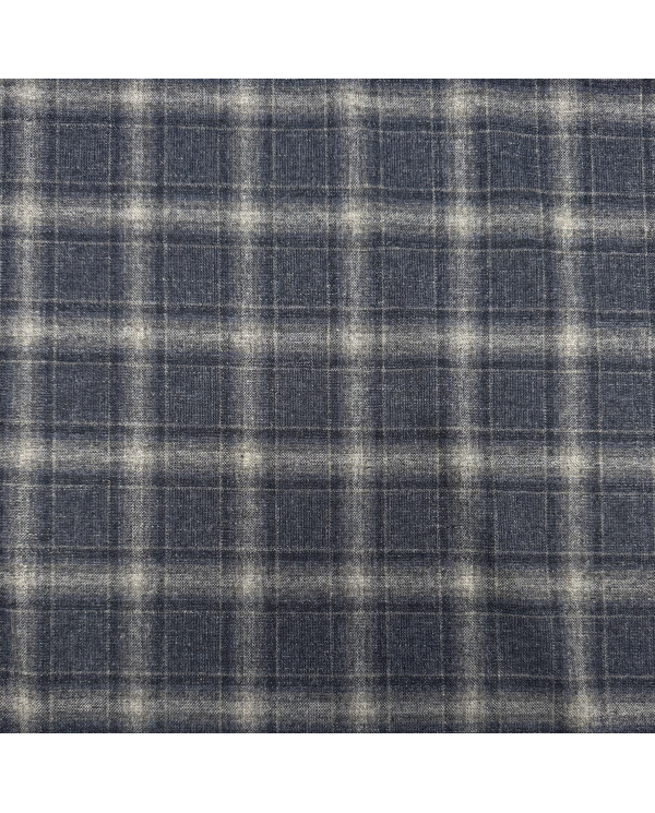 Stofă Windowpane din lână și mătase