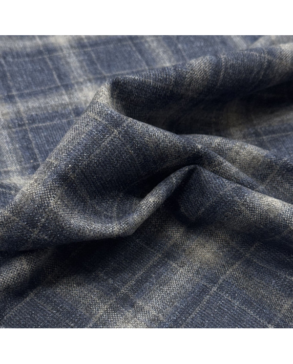 Stofă Windowpane din lână și mătase
