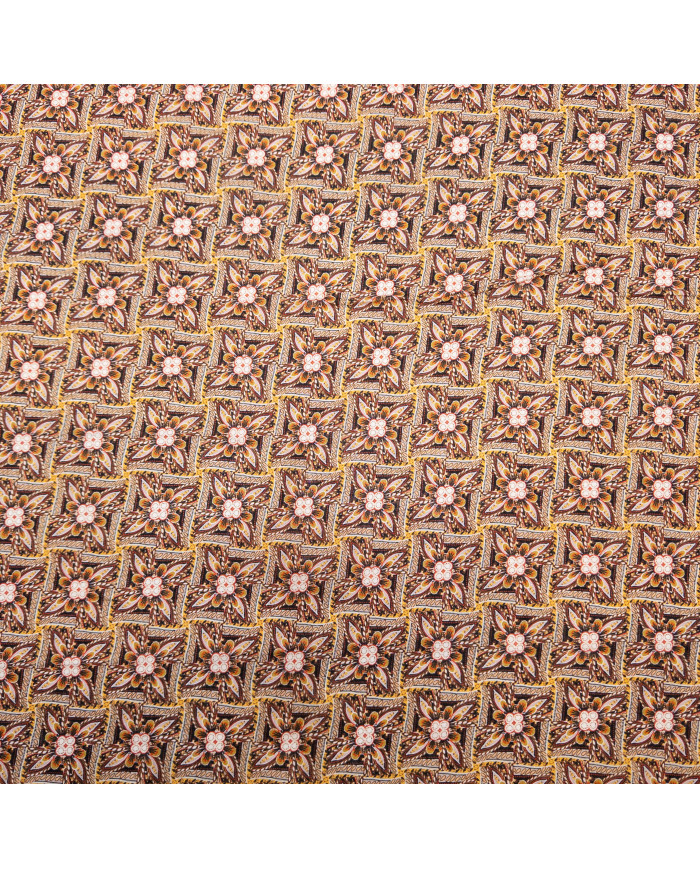 In cu bumbac în model geometric maro și ocru
