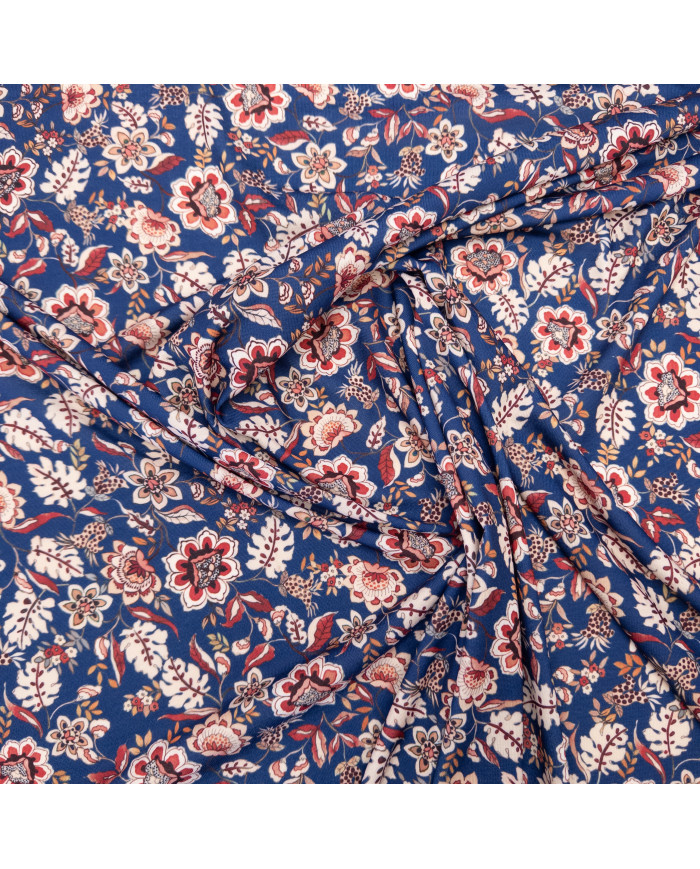 Jerse subțire bleumarin cu imprimeu floral