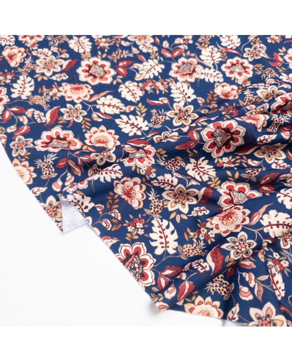 Jerse subțire bleumarin cu imprimeu floral