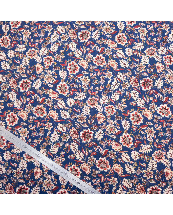 Jerse subțire bleumarin cu imprimeu floral