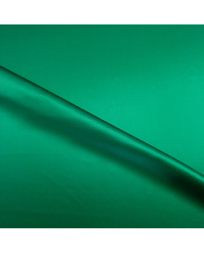 Mătase satinată elastică verde smarald