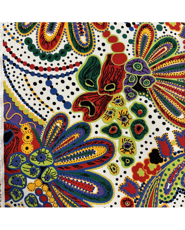 Voal Georgette din mătase imprimeu flori jungle