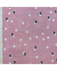 Organza-Jacquard roz din mătase cu buline