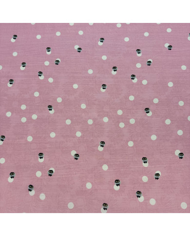 Organza-Jacquard roz din mătase cu buline