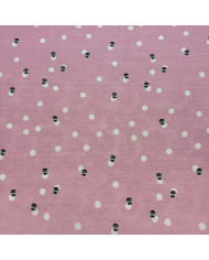 Organza-Jacquard roz din mătase cu buline
