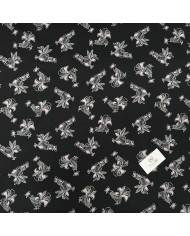 Jacquard negru/roz cu cocoși